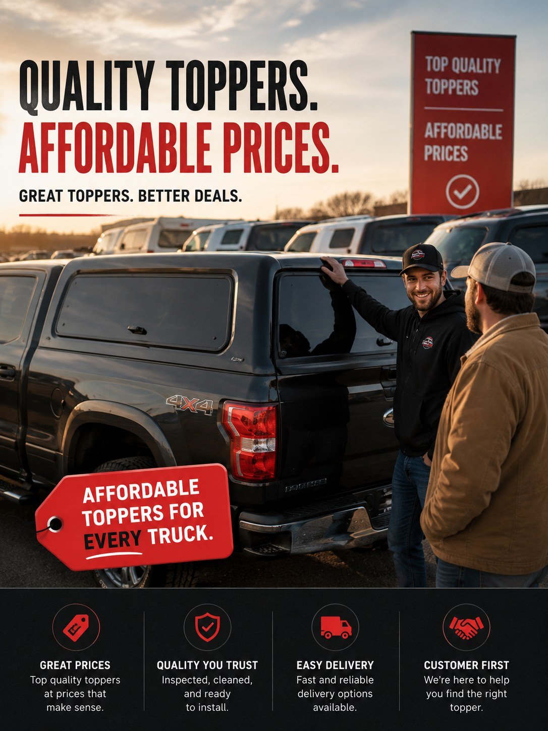 Quality toppers, affordable prices — affordable toppers for every truck
